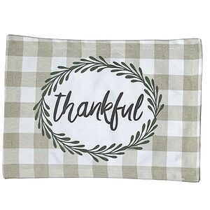 Nantucket Placemats Buffalo Check Quality Cotton Shabby Chic Plaid Neutral Beige